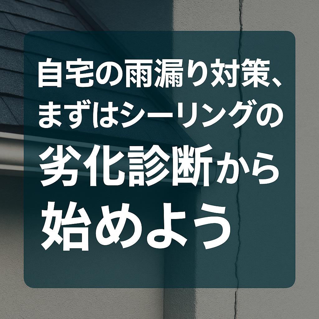自宅の雨漏り対策、まずはシーリングの劣化診断から始めよう
