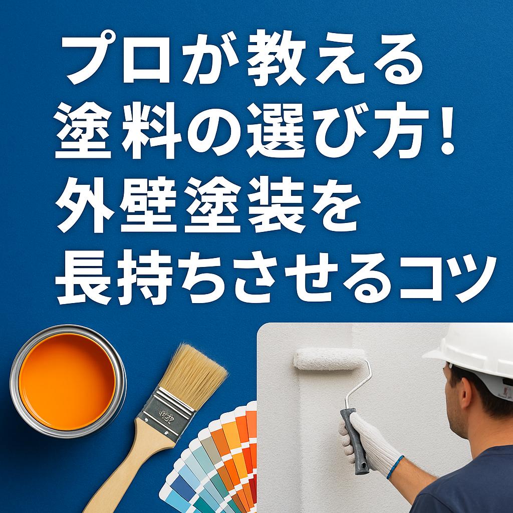 プロが教える塗料の選び方！外壁塗装を長持ちさせるコツ