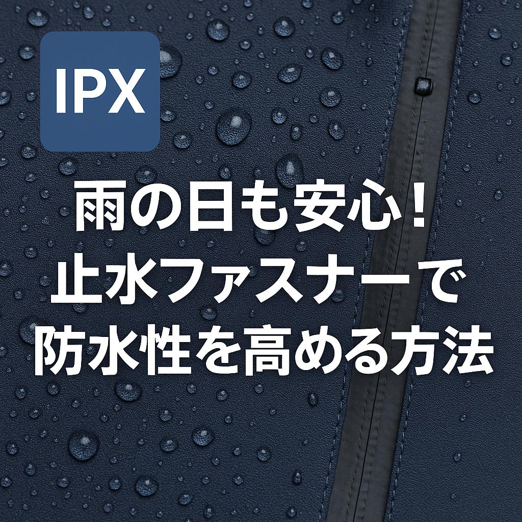 雨の日も安心！止水ファスナーで防水性を高める方法
