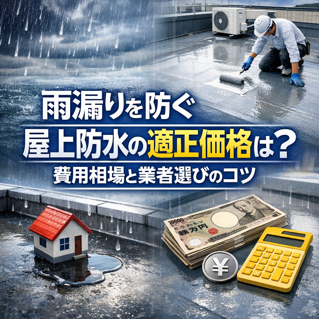 雨漏りを防ぐ屋上防水の適正価格は?費用相場と業者選びのコツ