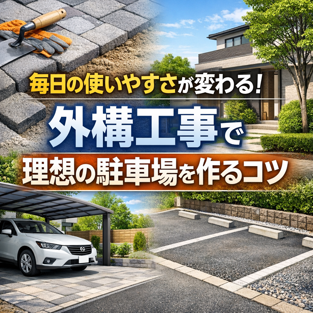 毎日の使いやすさが変わる！外構工事で理想の駐車場を作るコツ
