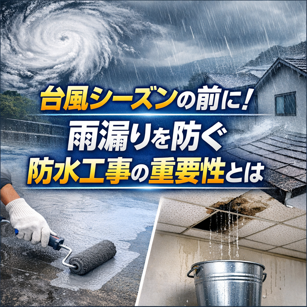 台風シーズンの前に！雨漏りを防ぐ防水工事の重要性とは