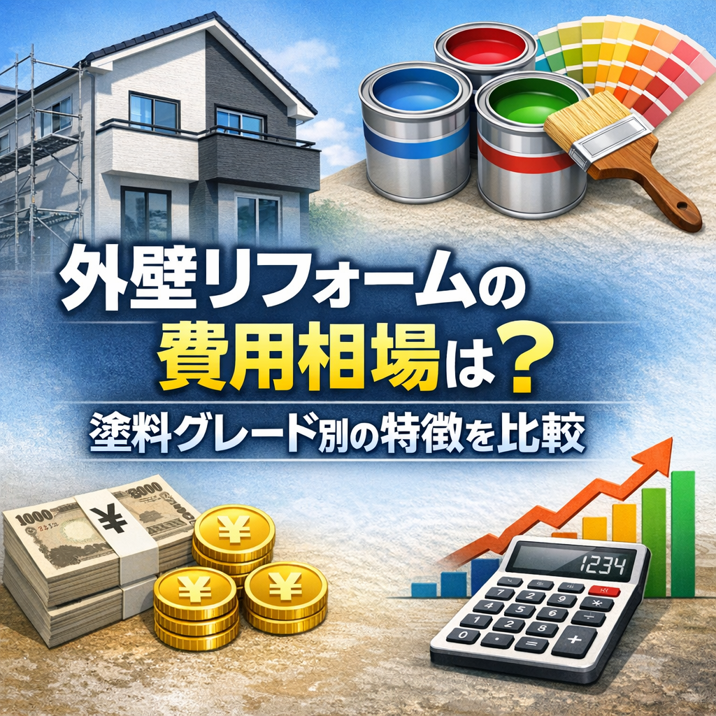 外壁リフォームの費用相場は?塗料グレード別の特徴を比較
