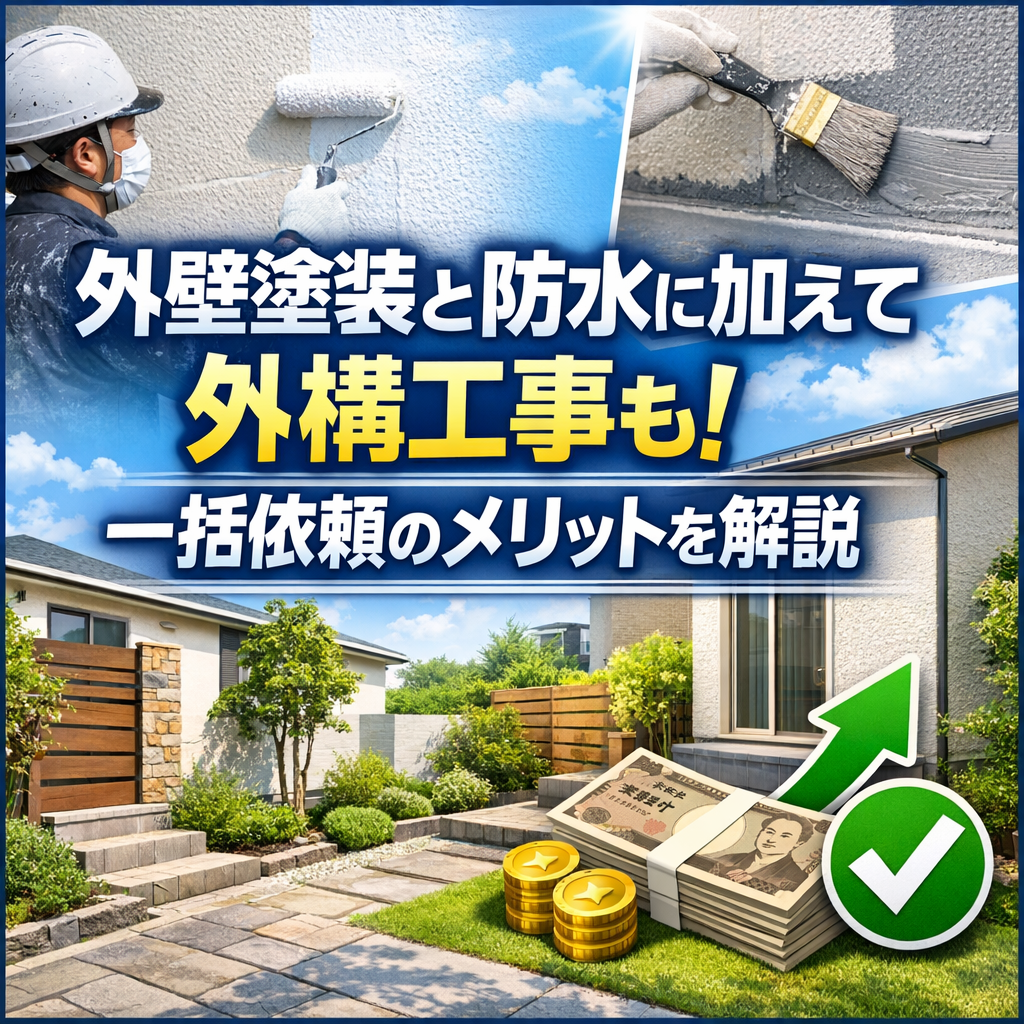 外壁塗装と防水に加えて外構工事も!一括依頼のメリットを解説