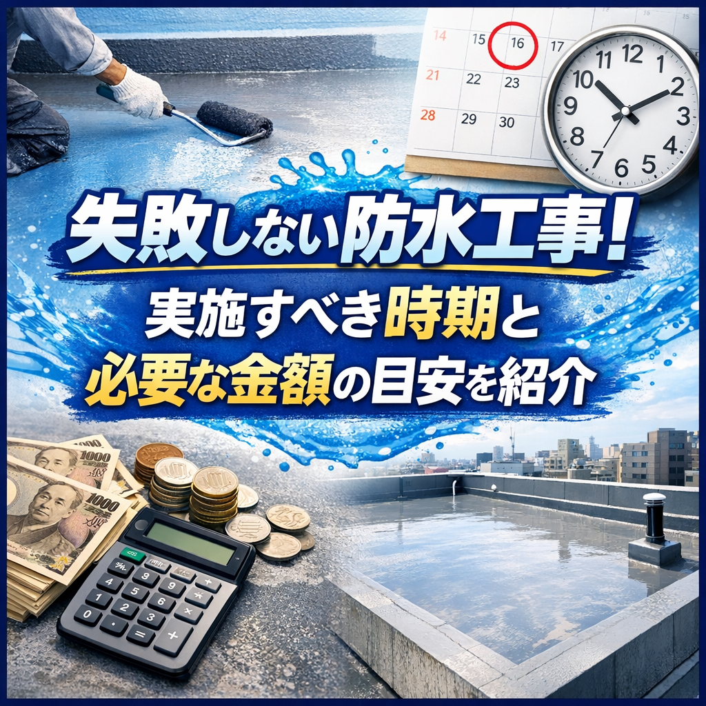 失敗しない防水工事!実施すべき時期と必要な金額の目安を紹介