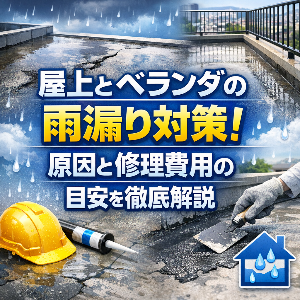 屋上とベランダの雨漏り対策！原因と修理費用の目安を徹底解説